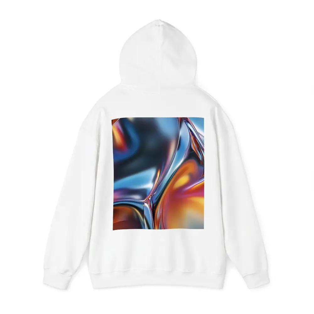 Metallic Fluid Abstract Art Blue Orange – Hoodies