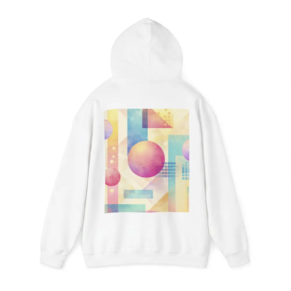 Pastel Geometric Abstract Circles and Triangles – Hoodies