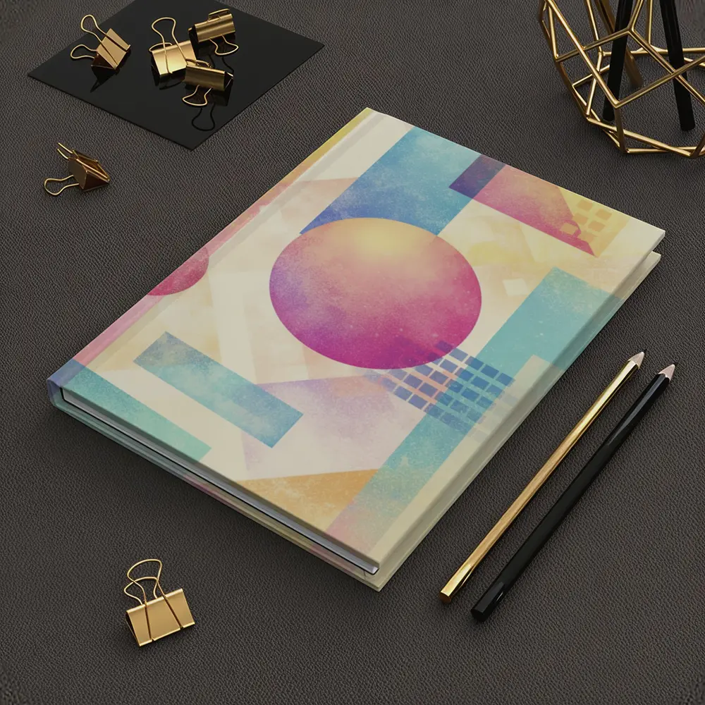 Pastel Geometric Abstract Circles and Triangles – Notebooks
