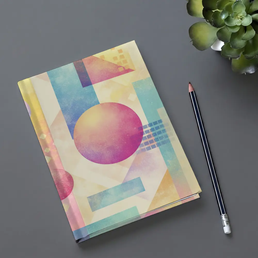 Pastel Geometric Abstract Circles and Triangles – Notebooks