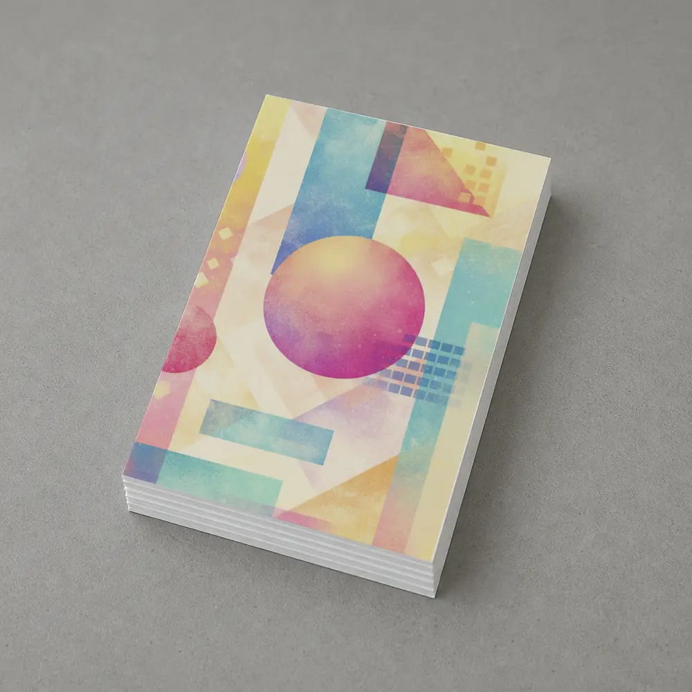 Pastel Geometric Abstract Circles and Triangles – Postcards