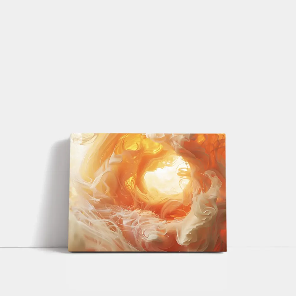 Swirling Orange Abstract Smoke Art – Wall Art