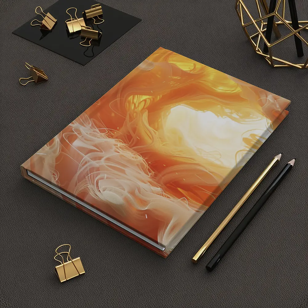 Swirling Orange Abstract Smoke Art – Notebooks