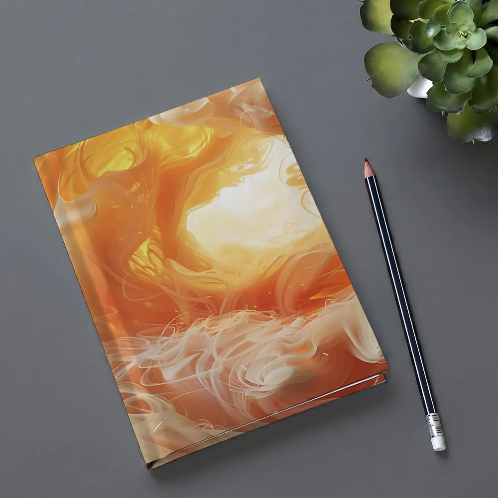 Swirling Orange Abstract Smoke Art – Notebooks