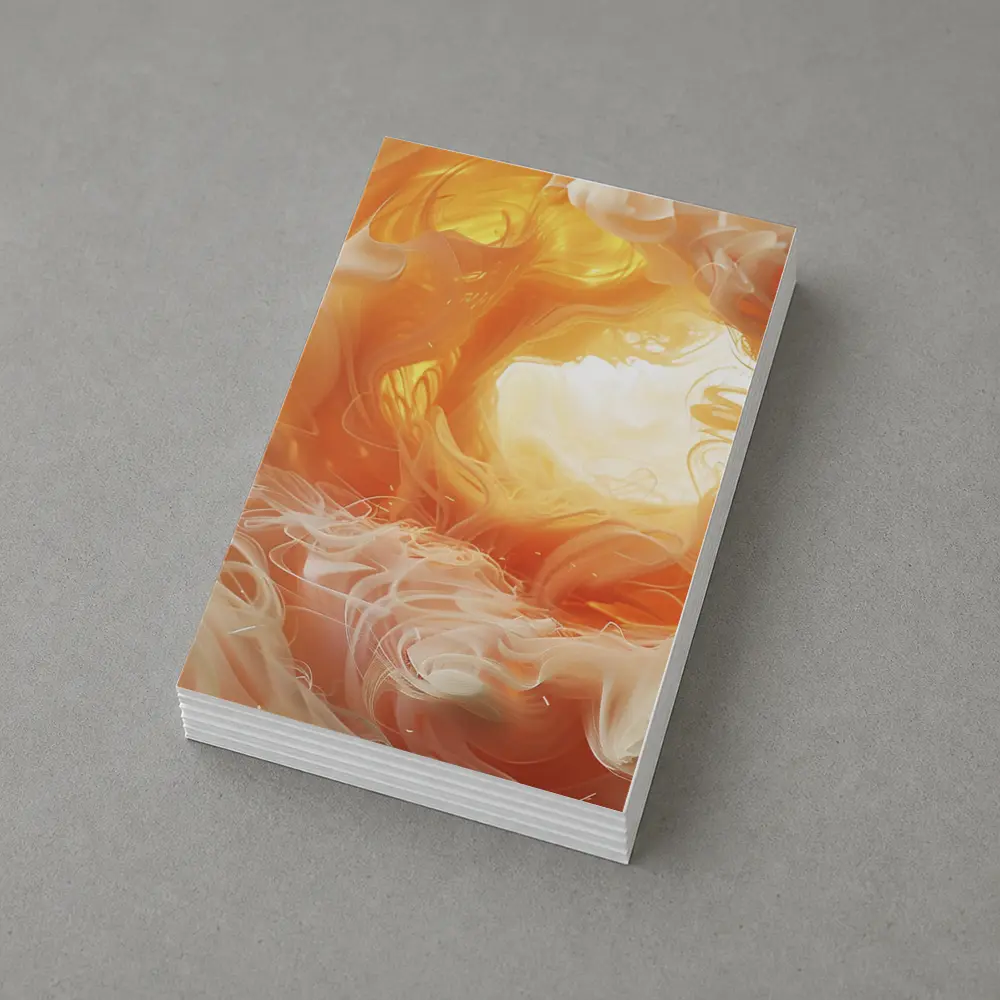 Swirling Orange Abstract Smoke Art – Postcards