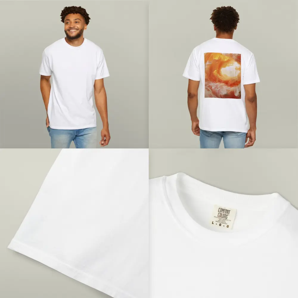 Swirling Orange Abstract Smoke Art – T-Shirts