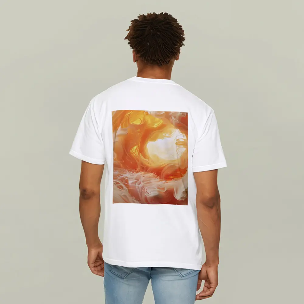 Swirling Orange Abstract Smoke Art – T-Shirts