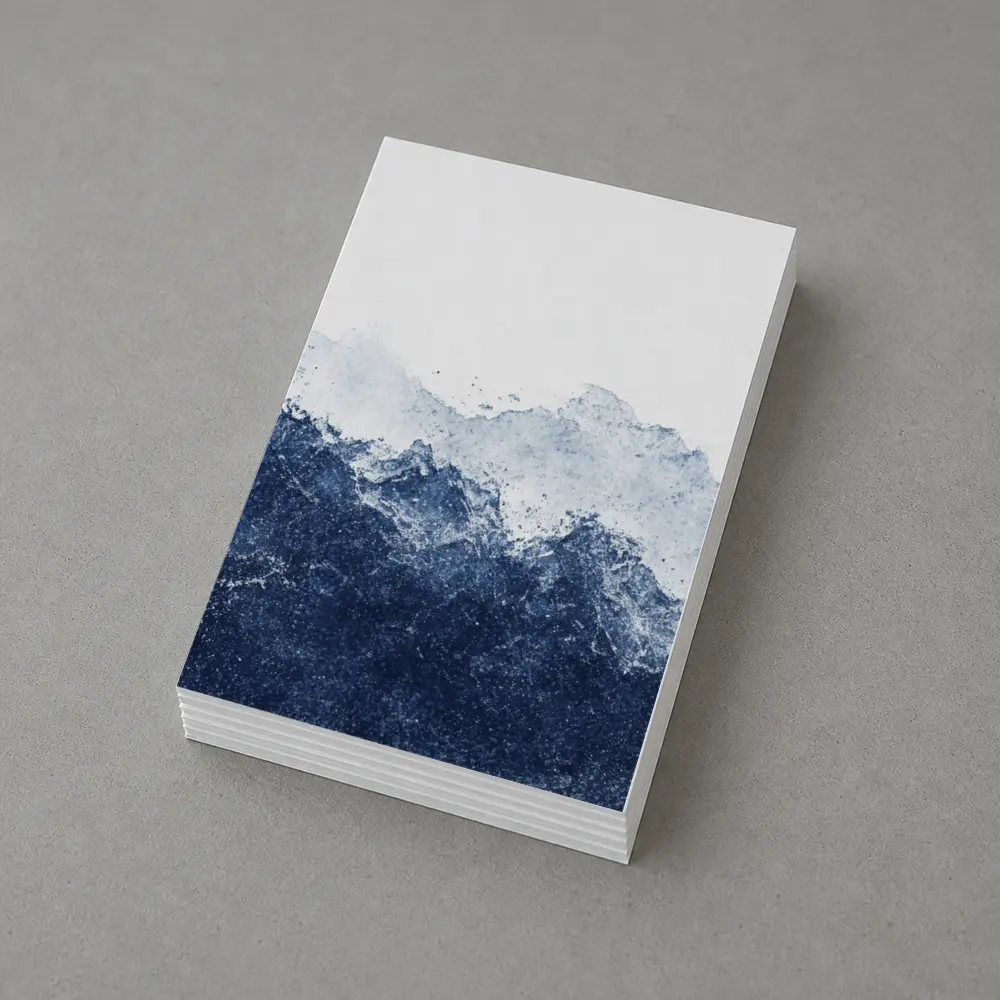 Dark Blue Watercolor Mountain Range White Background – Postcards