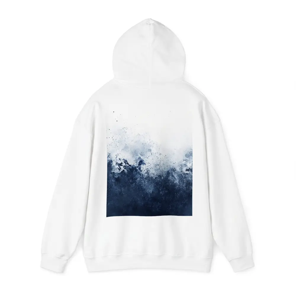 Dark Navy Blue Abstract Watercolor Splash Art – Hoodies