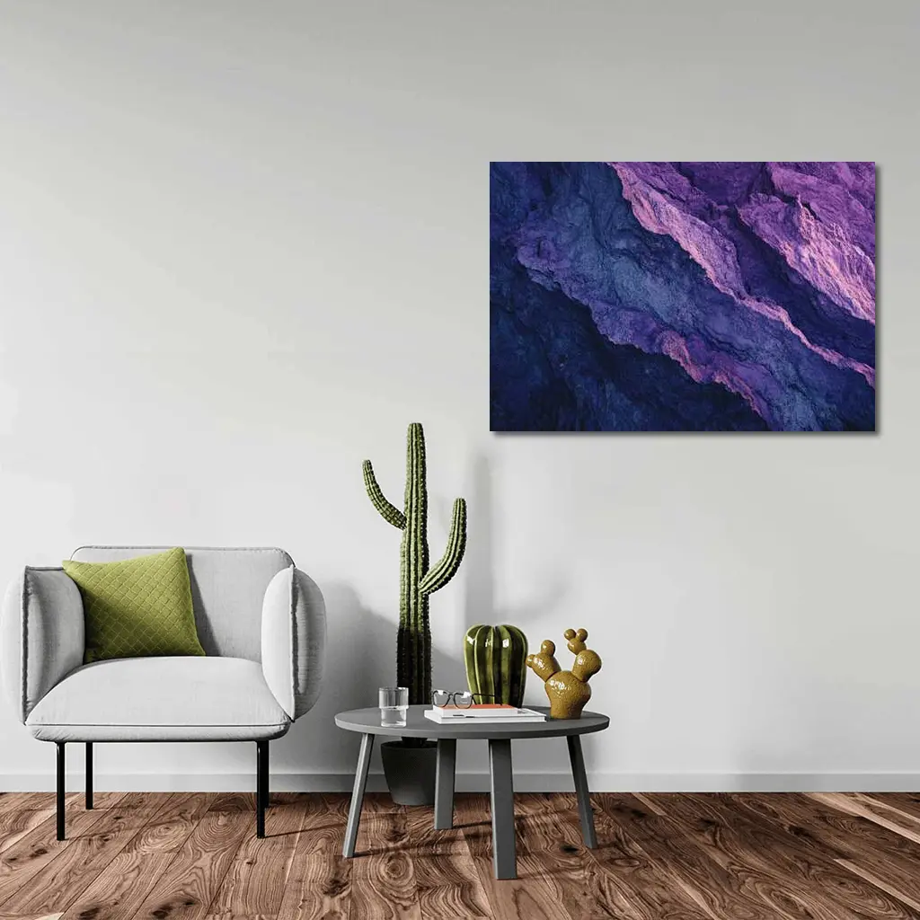 Purple Blue Rocky Mountain Stone Texture – Wall Art