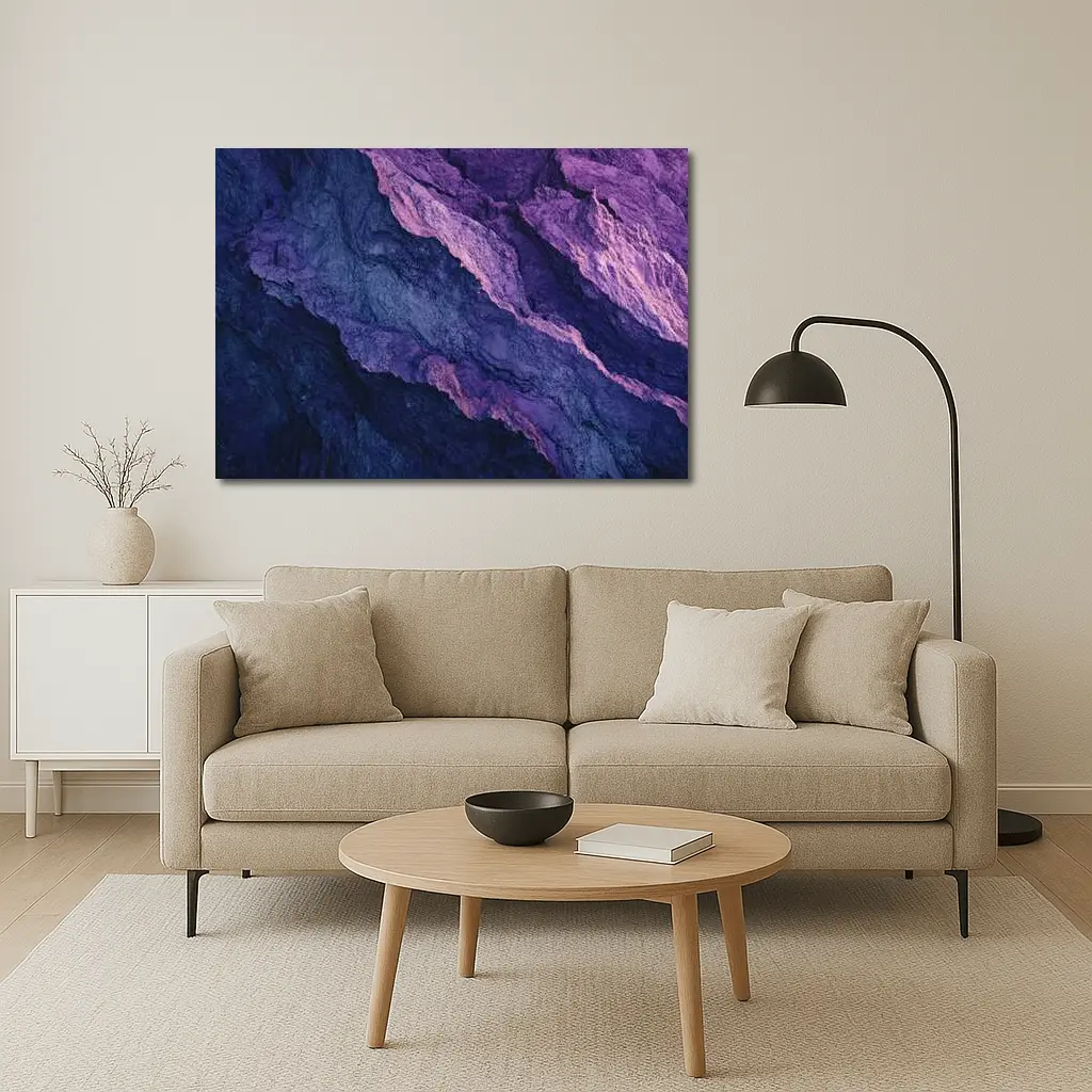 Purple Blue Rocky Mountain Stone Texture – Wall Art
