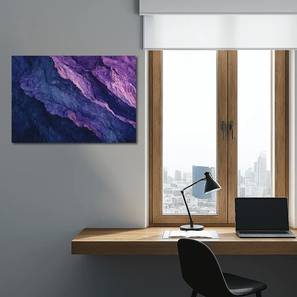 Purple Blue Rocky Mountain Stone Texture – Wall Art
