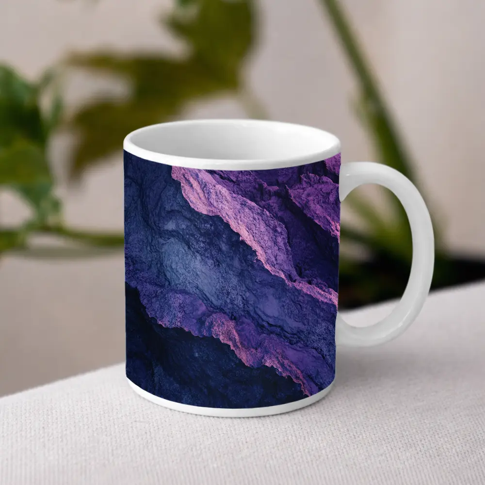 Purple Blue Rocky Mountain Stone Texture – Mugs