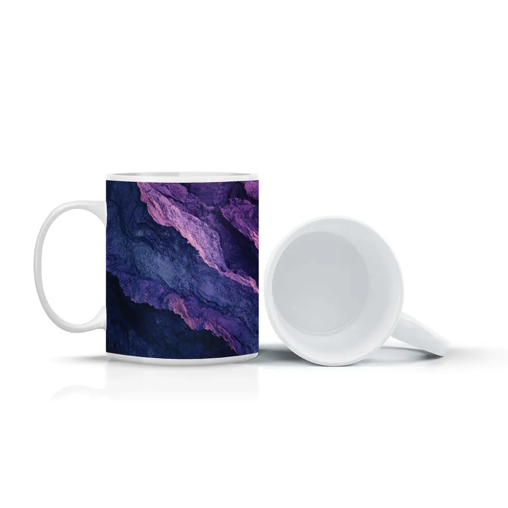 Purple Blue Rocky Mountain Stone Texture – Mugs