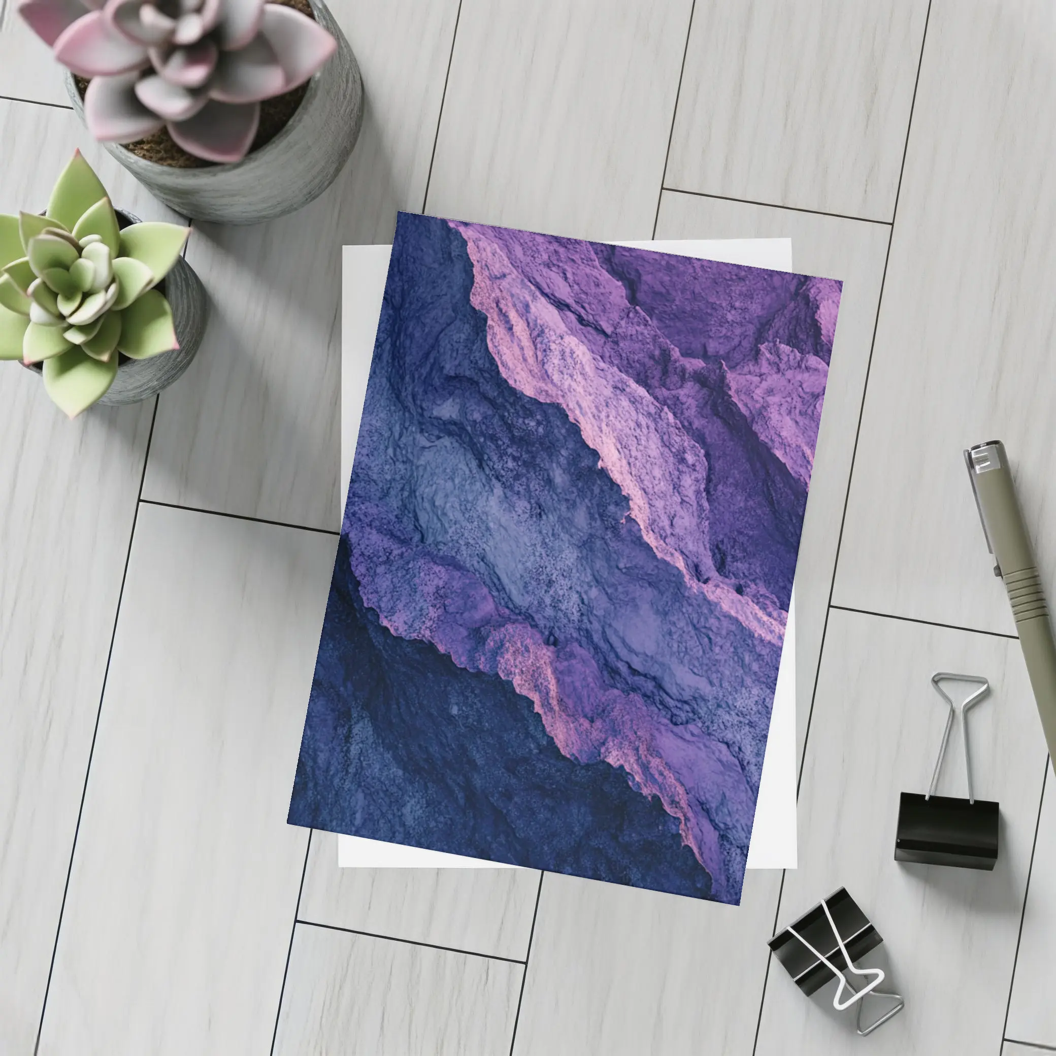Purple Blue Rocky Mountain Stone Texture – Postcards