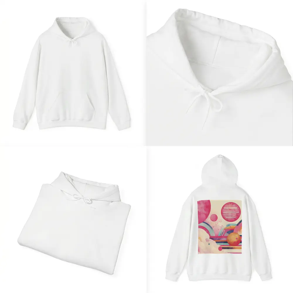 Retro Pink Space Abstract Geometric Art – Hoodies
