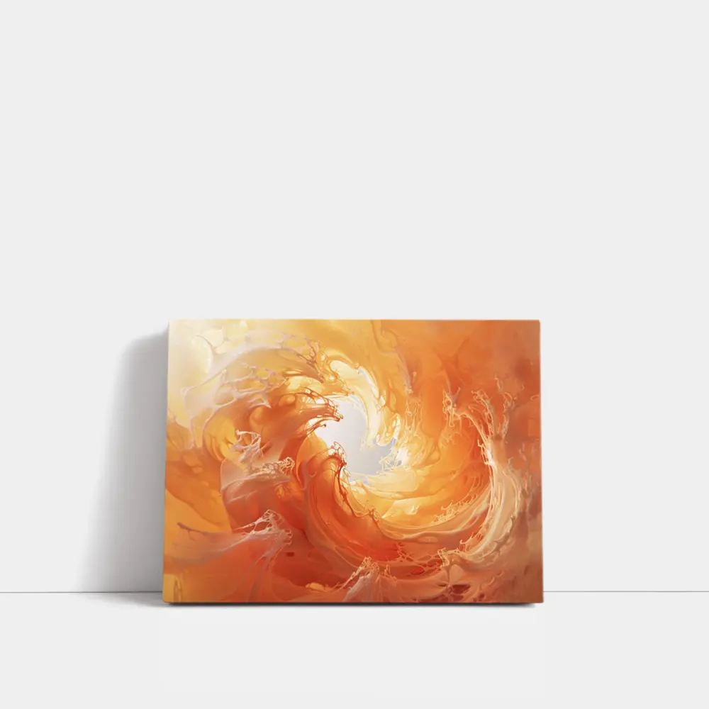 Orange Abstract Swirl Wave Art Print – Wall Art