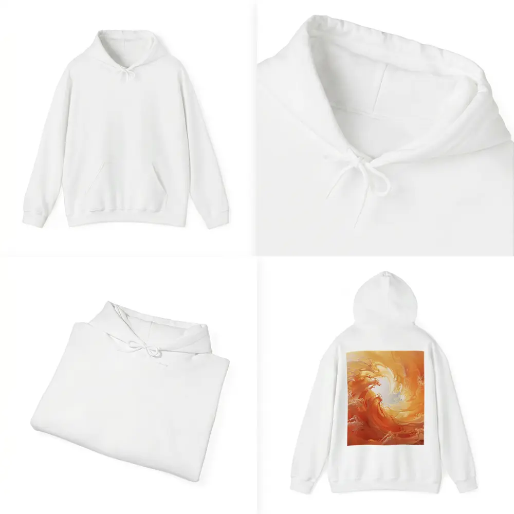 Orange Abstract Swirl Wave Art Print – Hoodies