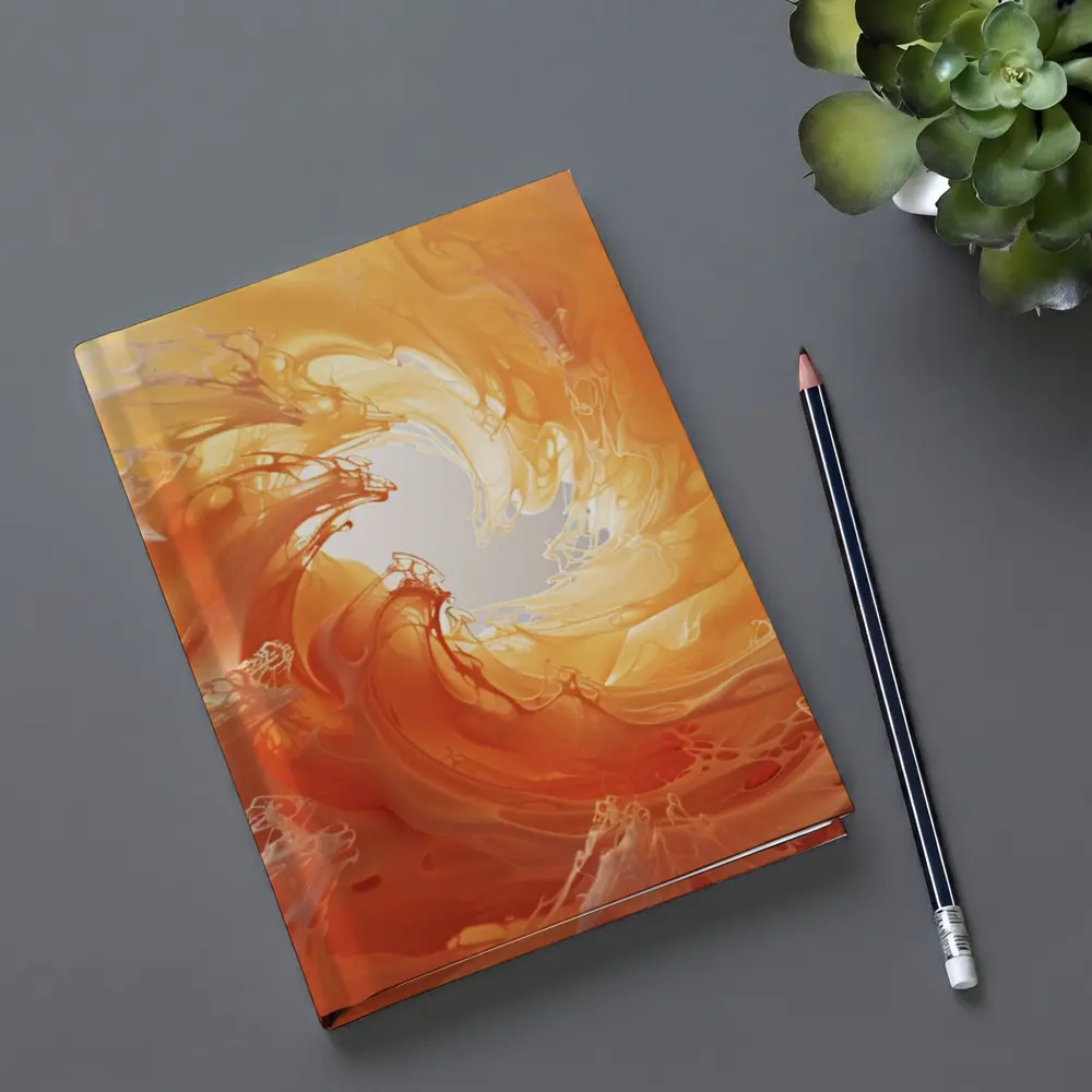 Orange Abstract Swirl Wave Art Print – Notebooks
