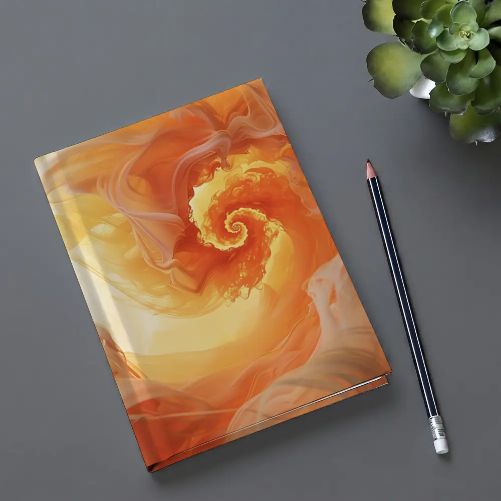 Orange Spiral Abstract Swirl Fluid Art – Notebooks