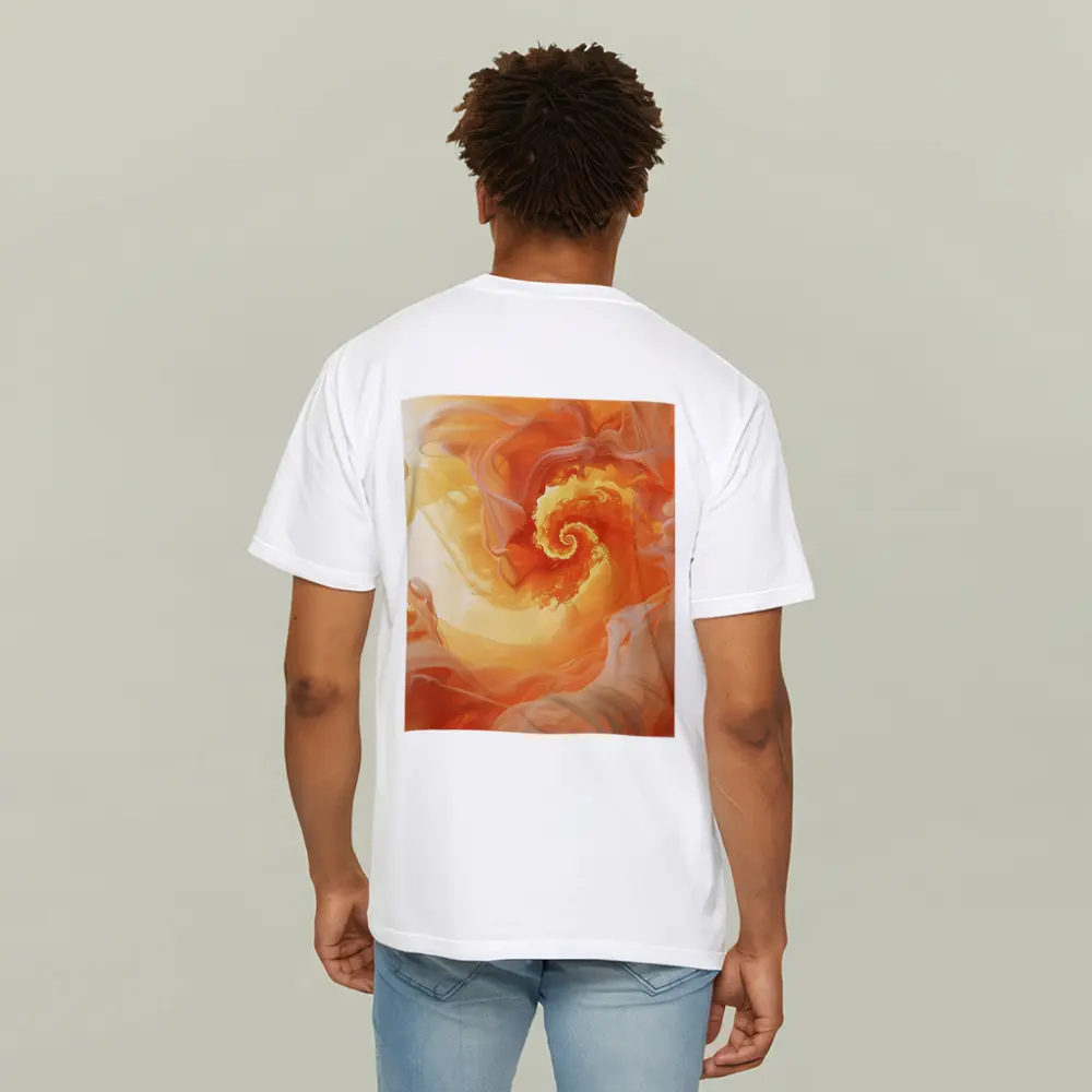 Orange Spiral Abstract Swirl Fluid Art – T-Shirts