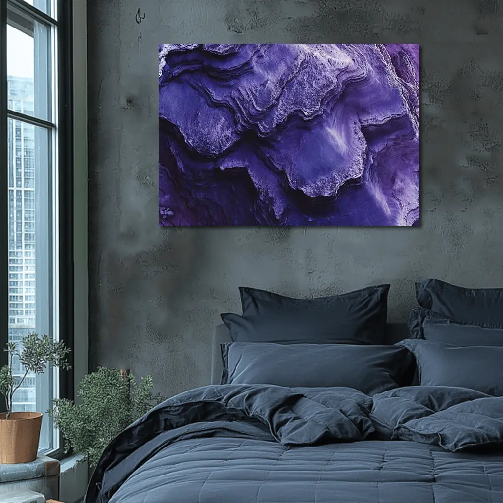 Purple Rock Layers Abstract Geological Formation – Wall Art