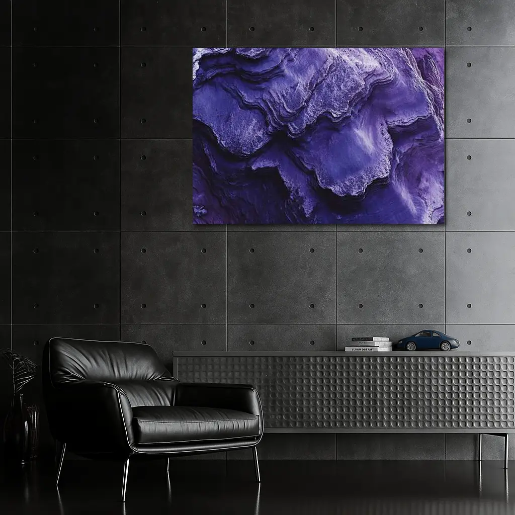 Purple Rock Layers Abstract Geological Formation – Wall Art