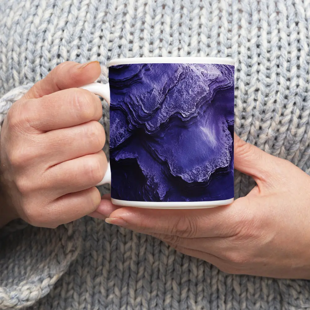 Purple Rock Layers Abstract Geological Formation – Mugs