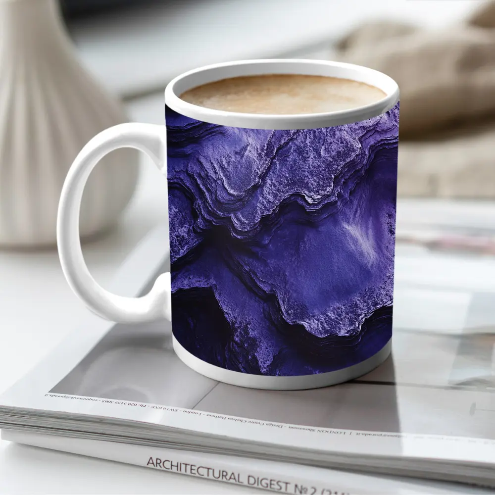 Purple Rock Layers Abstract Geological Formation – Mugs