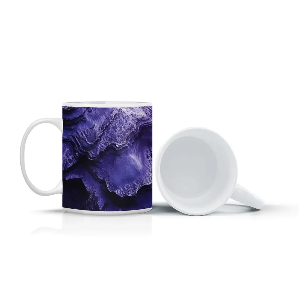 Purple Rock Layers Abstract Geological Formation – Mugs