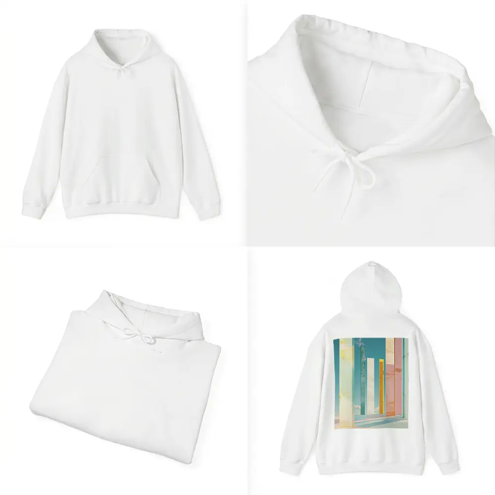 Pastel Columns Abstract Architecture Blue Sky – Hoodies