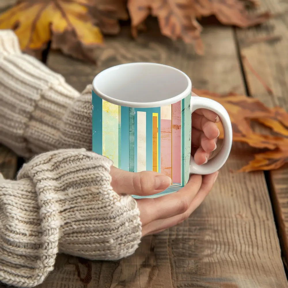 Pastel Columns Abstract Architecture Blue Sky – Mugs