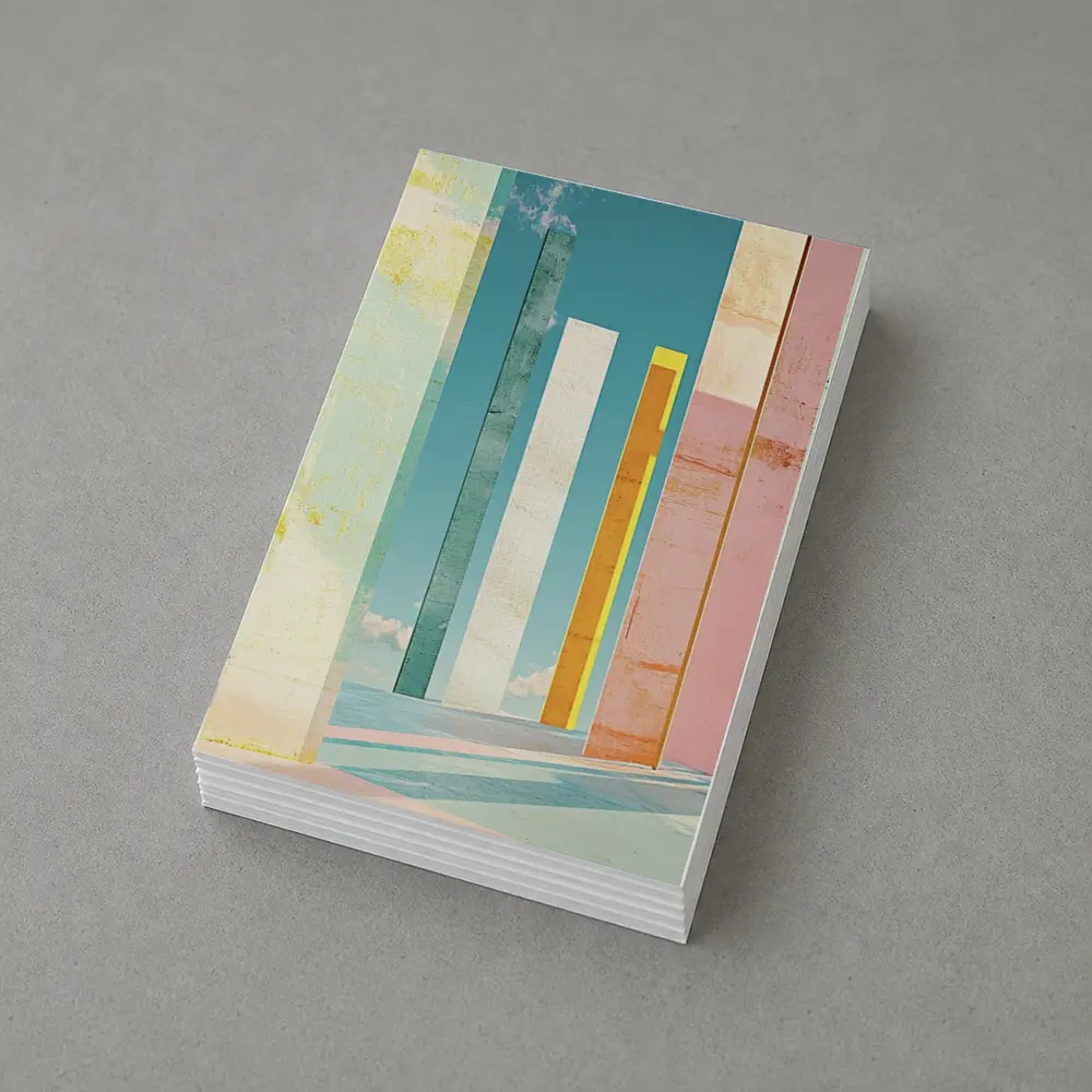Pastel Columns Abstract Architecture Blue Sky – Postcards