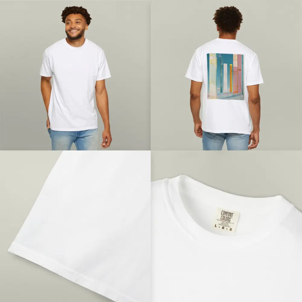 Pastel Columns Abstract Architecture Blue Sky – T-Shirts