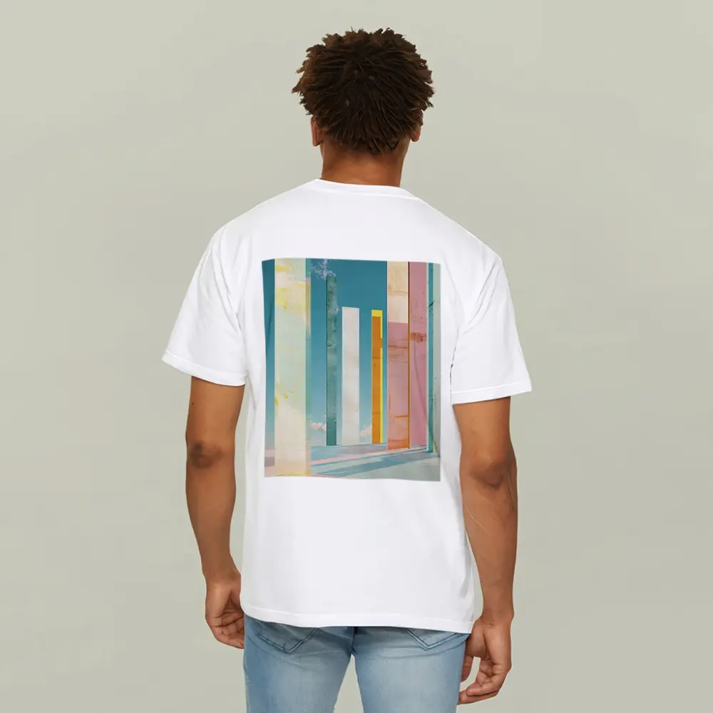 Pastel Columns Abstract Architecture Blue Sky – T-Shirts