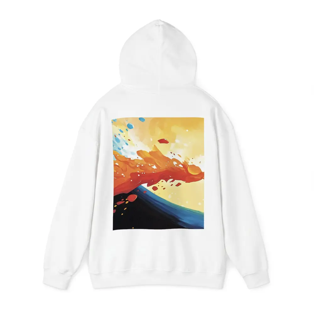 Abstract Wave Splash Orange Blue Yellow Art – Hoodies