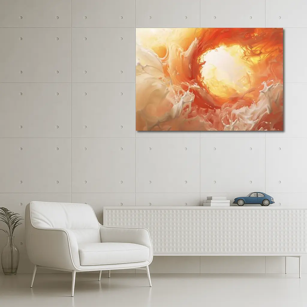 Orange Abstract Swirl Fluid Art Print – Wall Art