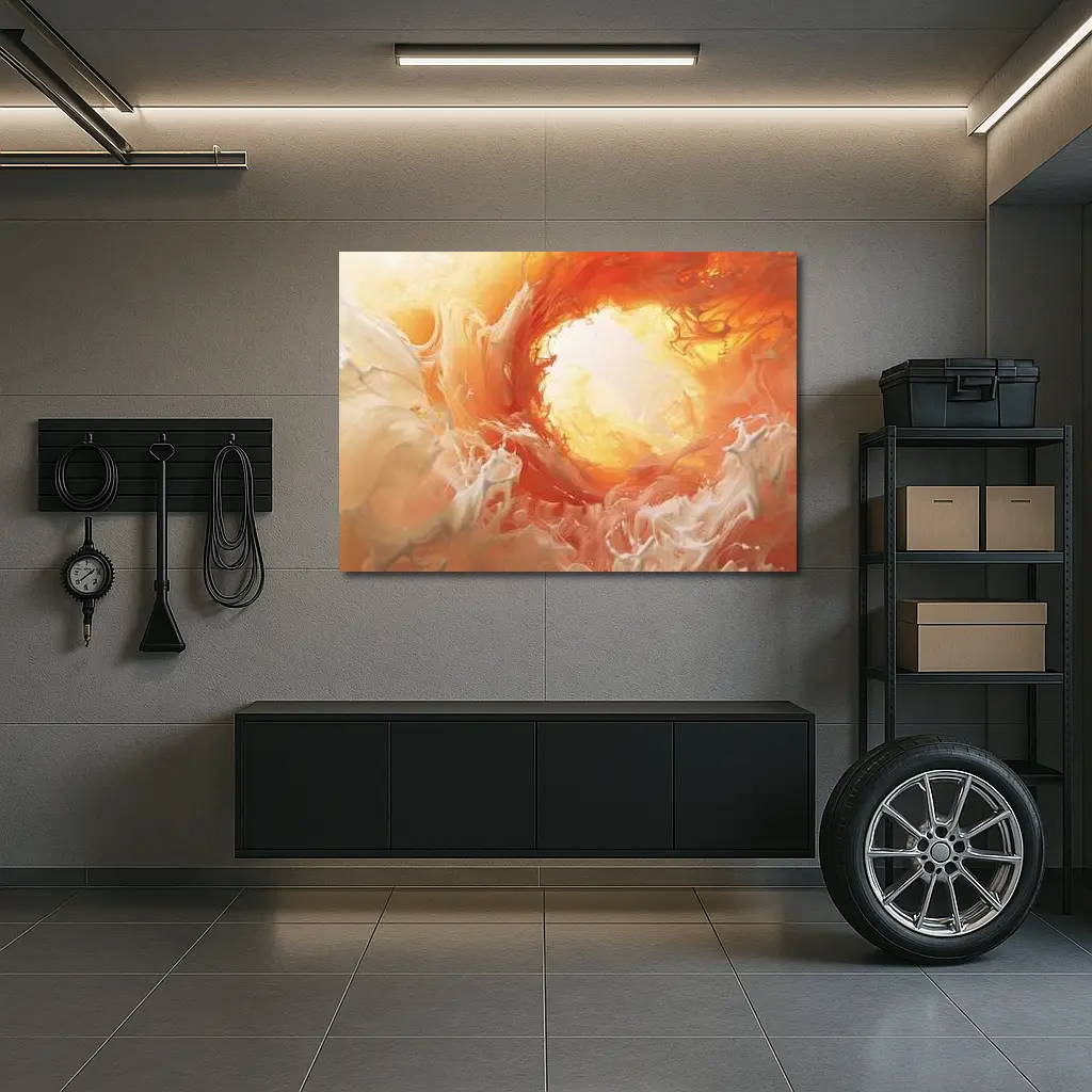 Orange Abstract Swirl Fluid Art Print – Wall Art