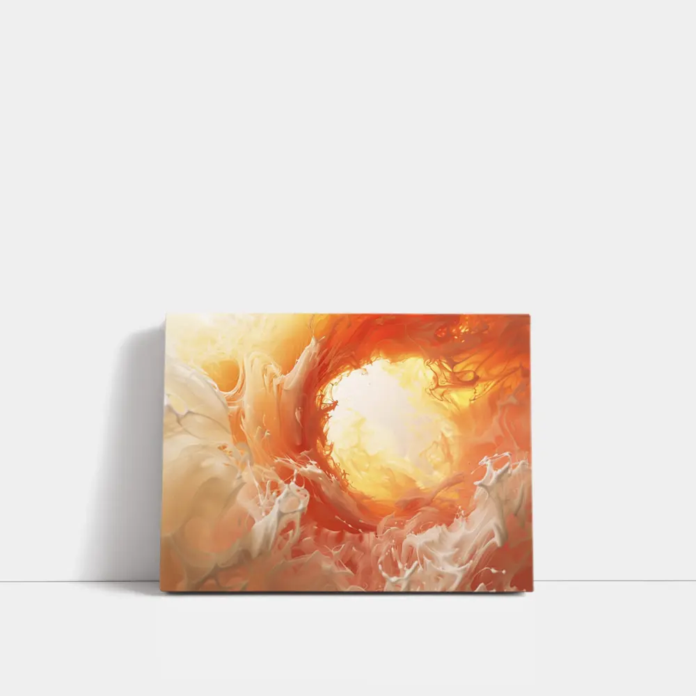 Orange Abstract Swirl Fluid Art Print – Wall Art