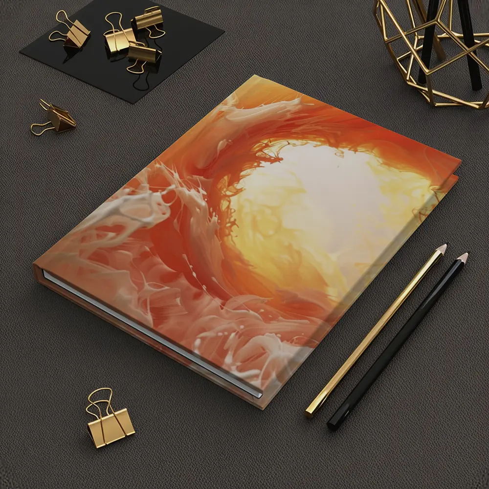 Orange Abstract Swirl Fluid Art Print – Notebooks
