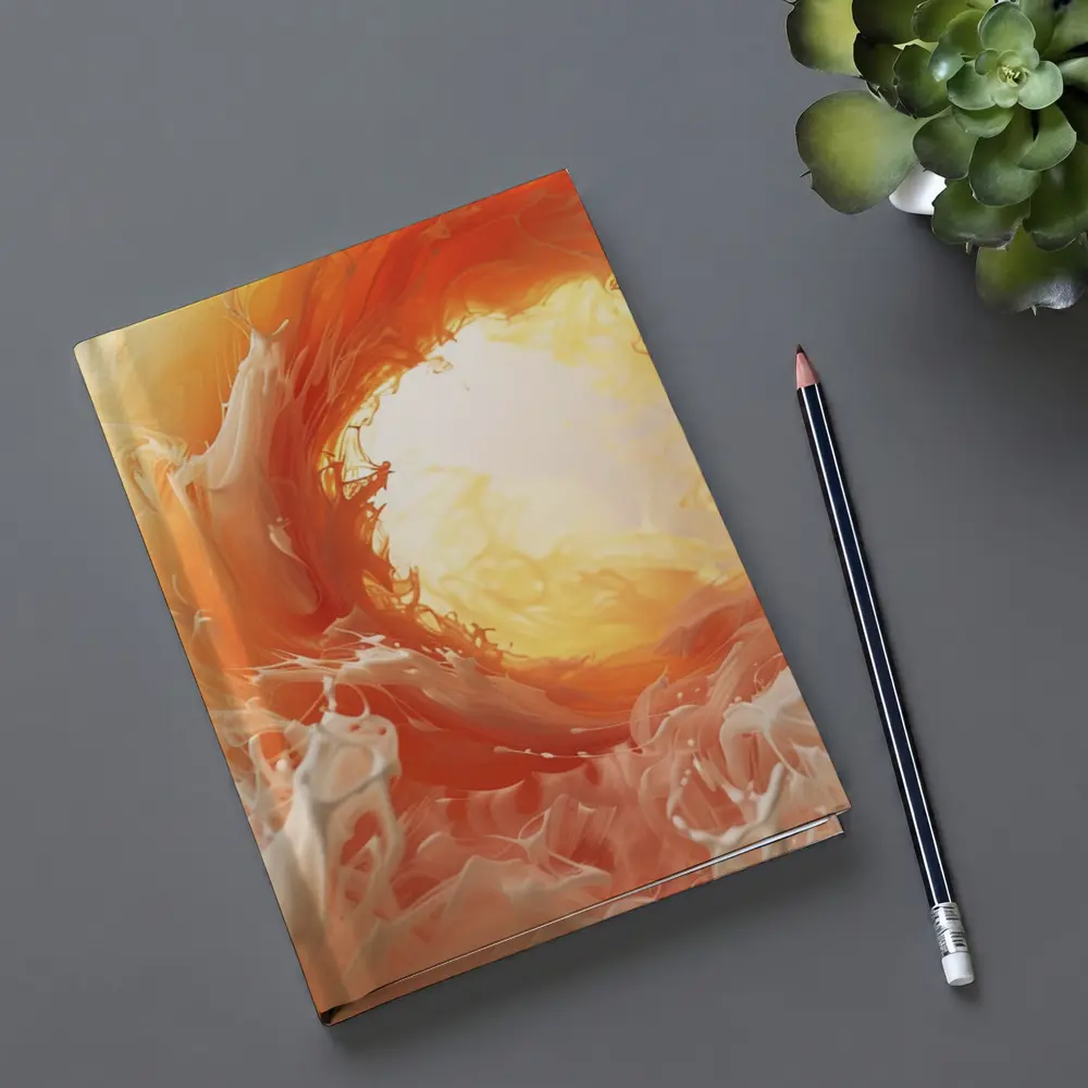 Orange Abstract Swirl Fluid Art Print – Notebooks