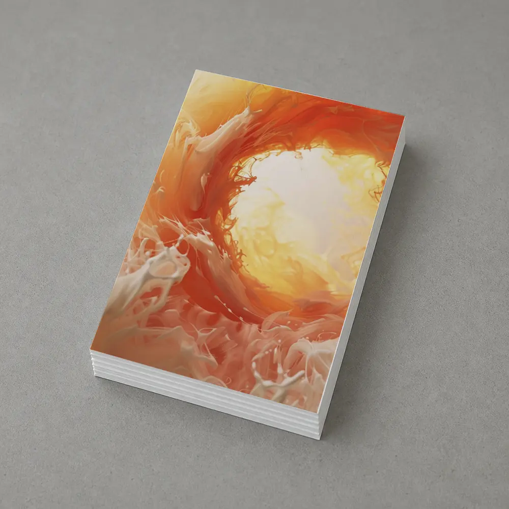 Orange Abstract Swirl Fluid Art Print – Postcards