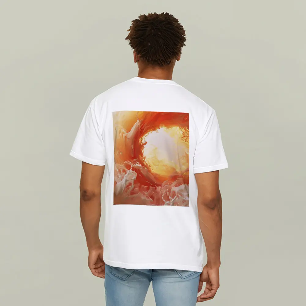 Orange Abstract Swirl Fluid Art Print – T-Shirts