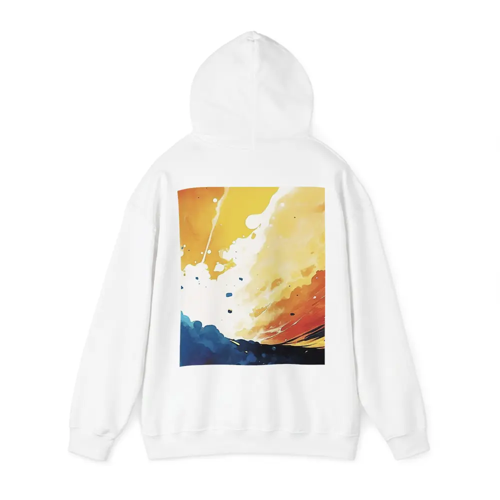 Abstract Watercolor Sky Blue Orange Explosion – Hoodies