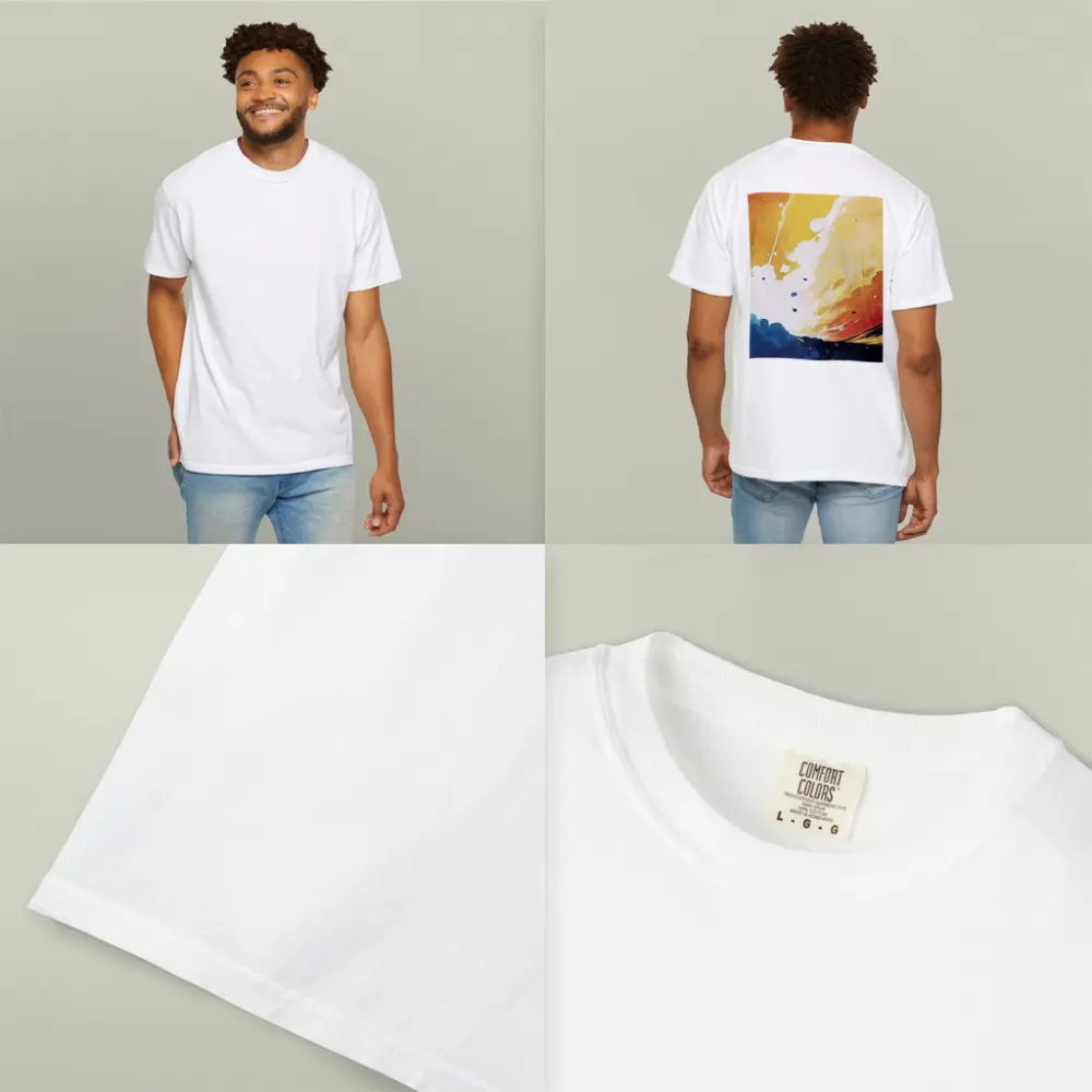Abstract Watercolor Sky Blue Orange Explosion – T-Shirts