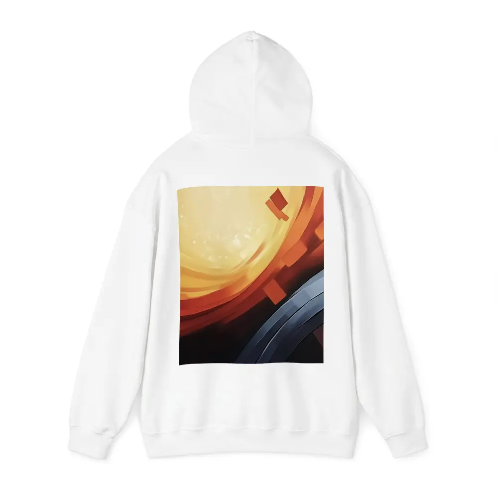 Abstract Orange Red Geometric Circular Digital Art – Hoodies