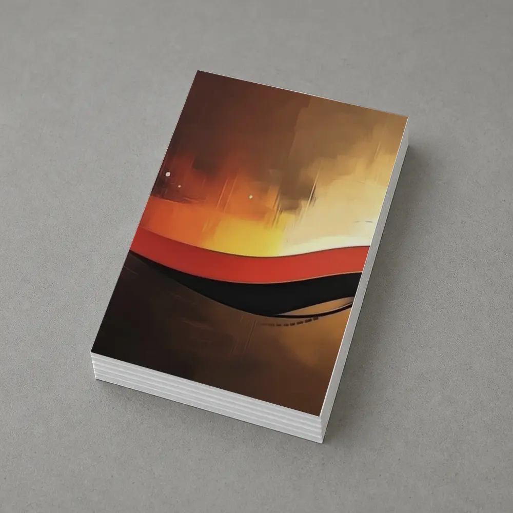 Red Black Wave Abstract Gold Background Art – Postcards