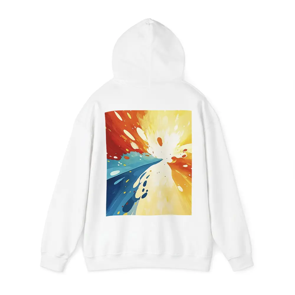 Bold Abstract Explosion Red Blue Yellow Art – Hoodies