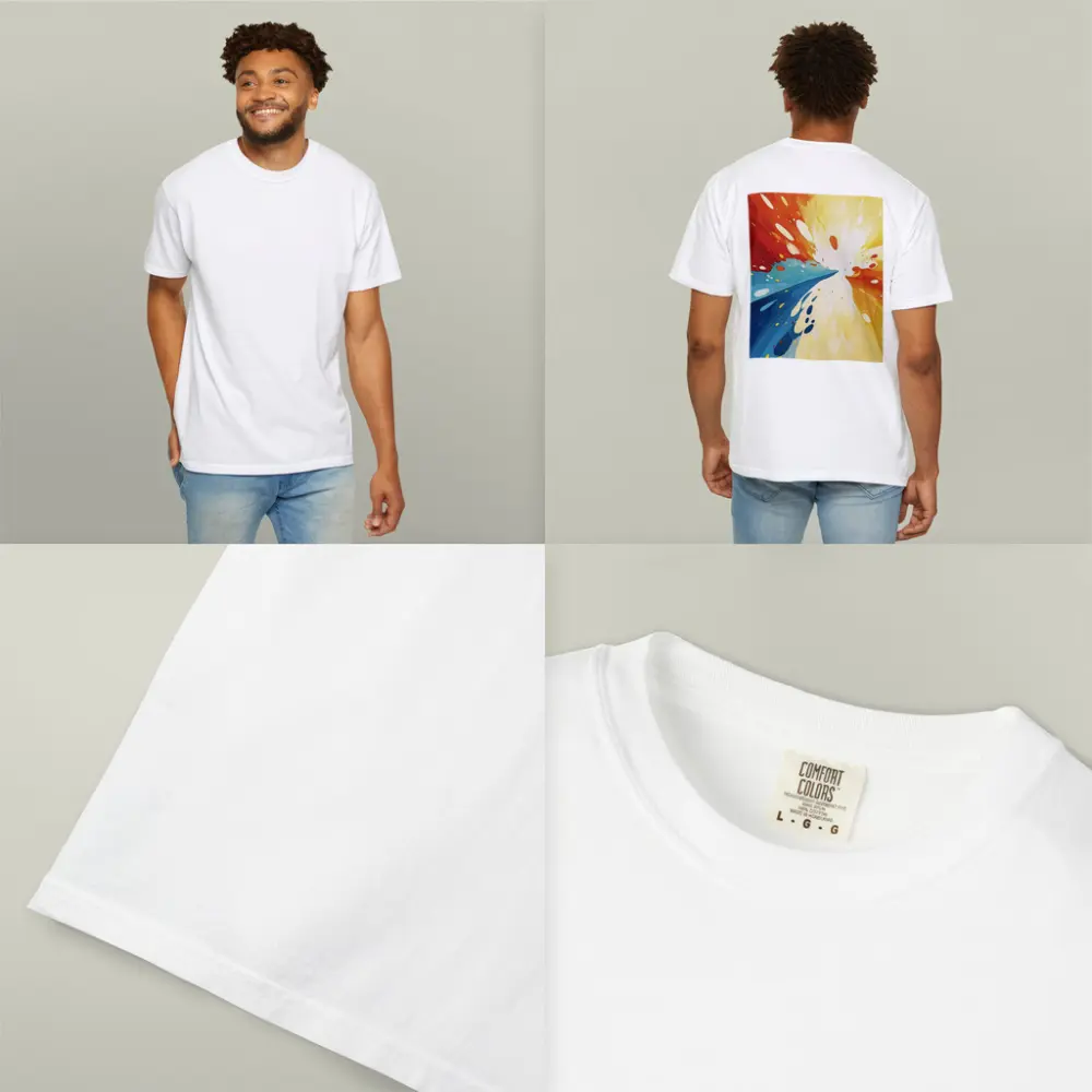 Bold Abstract Explosion Red Blue Yellow Art – T-Shirts