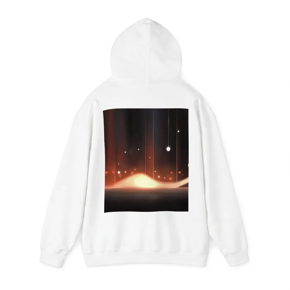 Dark Abstract Glowing Waves Orange Light Art – Hoodies